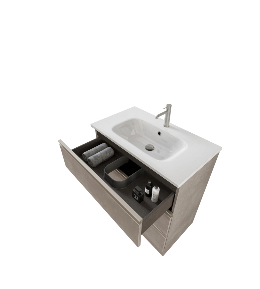 MOBILE BAGNO "CANOVA" CEMENTO, 80 CM